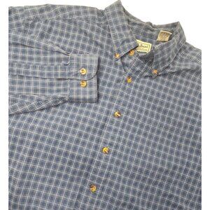 L.L. Bean Men's Flannel Button Down Shirt L Blue Plaid